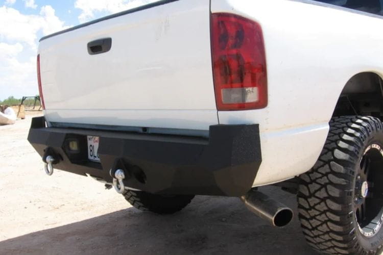 Steel custom rear bumper #17 engineered by Iron Bull provides ultimate backend defense for a 2002-2008 Dodge Ram 1500 truck
