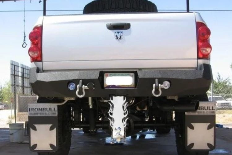 Iron Bull custom rear bumper #17 protects a 2003-2009 Dodge Ram 2500/3500 truck with custom-built steel strength