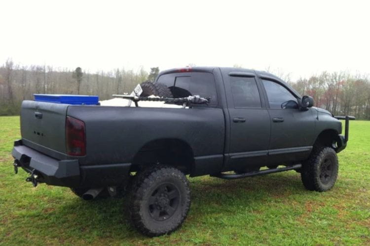 Iron Bull custom rear bumper #17 protects a 2003-2009 Dodge Ram 2500/3500 truck with custom-built steel strength