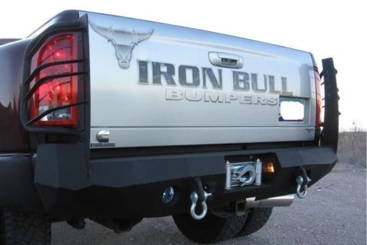 Iron Bull custom rear bumper #17 protects a 2003-2009 Dodge Ram 2500/3500 truck with custom-built steel strength