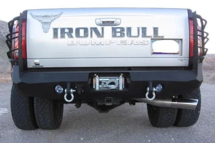 Iron Bull custom rear bumper #17 protects a 2003-2009 Dodge Ram 2500/3500 truck with custom-built steel strength