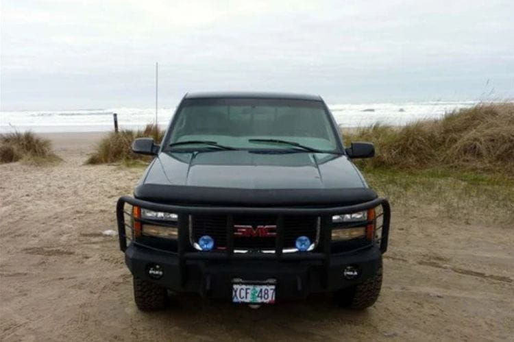 Iron Bull custom steel front bumper #57 for 1988–2000 GMC Sierra 1500 with durable steel construction and a classic truck design