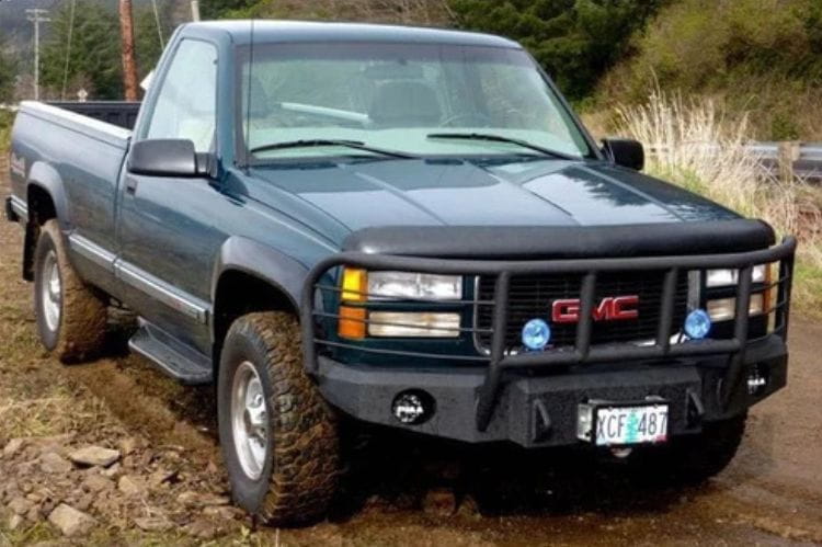 Iron Bull custom steel front bumper #57 for 1988–2000 GMC Sierra 1500 with durable steel construction and a classic truck design