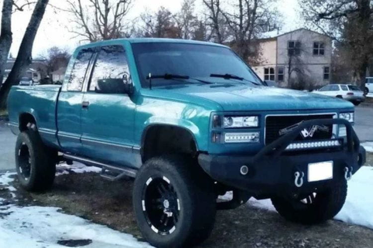Iron Bull custom steel front bumper #57 for 1988–2000 GMC Sierra 1500 with durable steel construction and a classic truck design