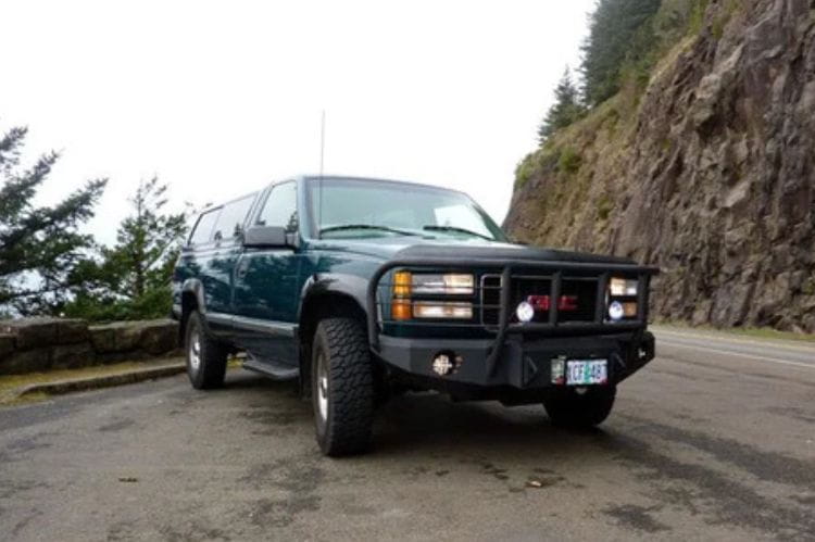 Iron Bull custom steel front bumper #57 for 1988–2000 GMC Sierra 1500 with durable steel construction and a classic truck design