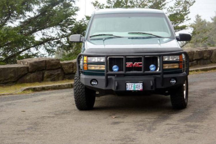 Iron Bull custom steel front bumper #57 for 1988–2000 GMC Sierra 1500 with durable steel construction and a classic truck design