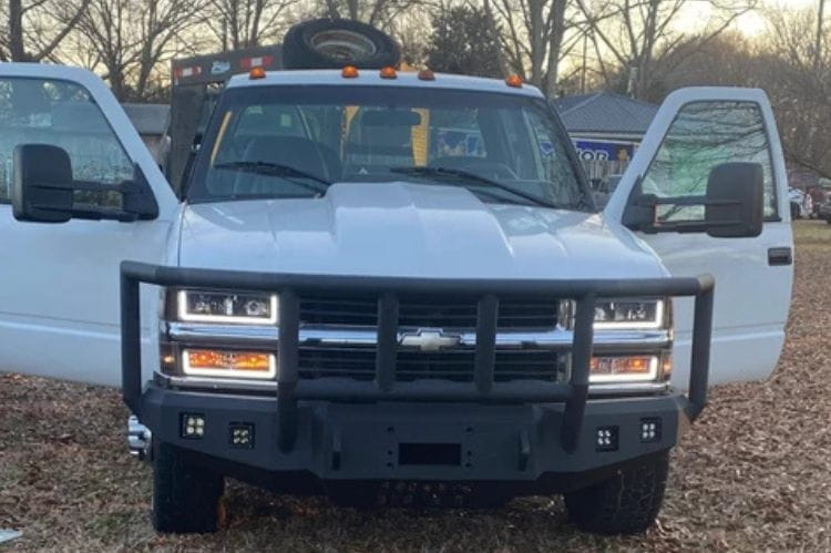 Iron Bull custom steel front bumper #57 for 1988–2000 GMC Sierra 1500 with durable steel construction and a classic truck design