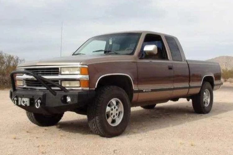 Iron Bull custom steel front bumper #57 for 1988–2000 GMC Sierra 2500/3500 featuring robust steel construction and a classic truck profile
