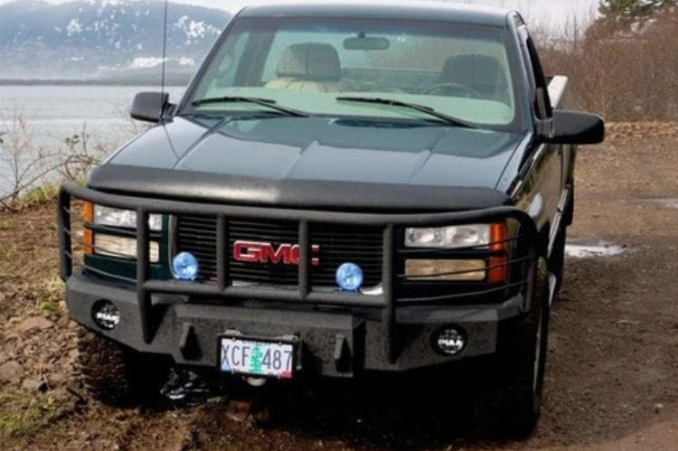 Iron Bull custom steel front bumper #57 for 1988–2000 GMC Sierra 2500/3500 featuring robust steel construction and a classic truck profile