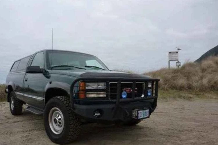 Iron Bull custom steel front bumper #57 for 1988–2000 GMC Sierra 2500/3500 featuring robust steel construction and a classic truck profile