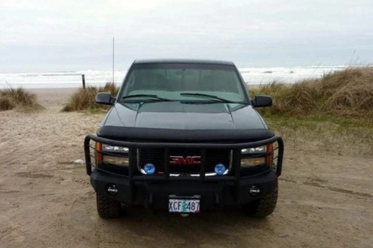 Iron Bull custom steel front bumper #57 for 1988–2000 GMC Sierra 2500/3500 featuring robust steel construction and a classic truck profile