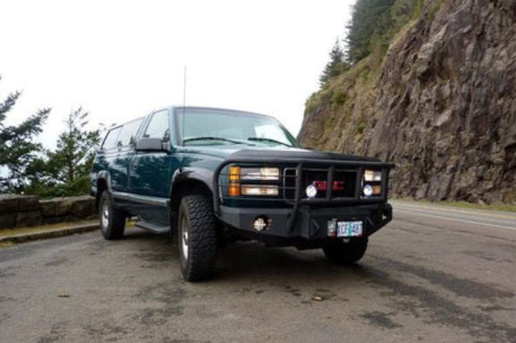 Iron Bull custom steel front bumper #57 for 1988–2000 GMC Sierra 2500/3500 featuring robust steel construction and a classic truck profile
