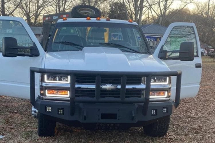 Iron Bull custom steel front bumper #57 for 1988–2000 GMC Sierra 2500/3500 featuring robust steel construction and a classic truck profile