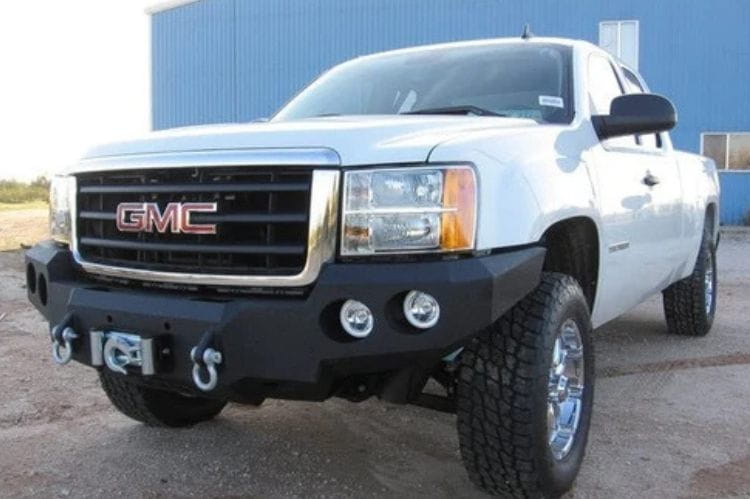 Iron Bull custom steel front bumper #50 for 2007–2013 GMC Sierra 1500 featuring rugged fabrication and durable truck protection