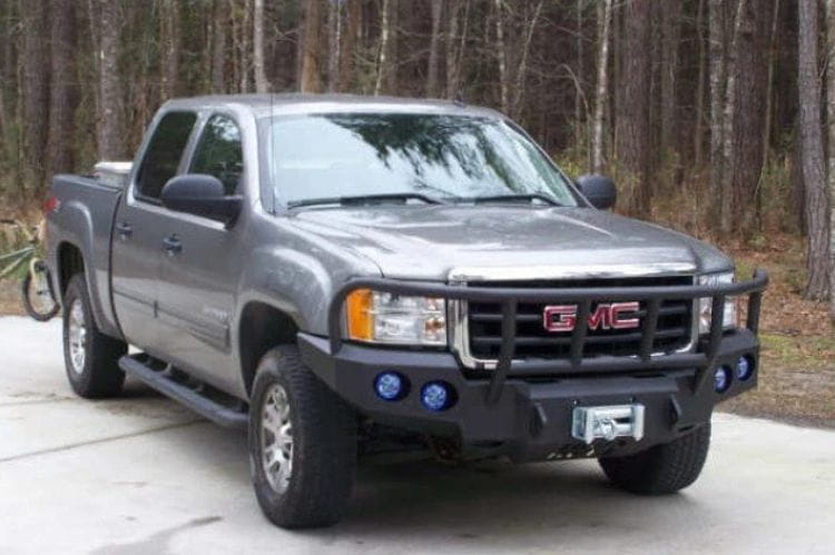 Iron Bull custom steel front bumper #50 for 2007–2013 GMC Sierra 1500 featuring rugged fabrication and durable truck protection