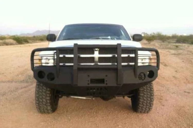 Iron Bull front bumper #14 gives your 1994-2001 Dodge Ram 1500 maximum structural defense across rocky mountain trails