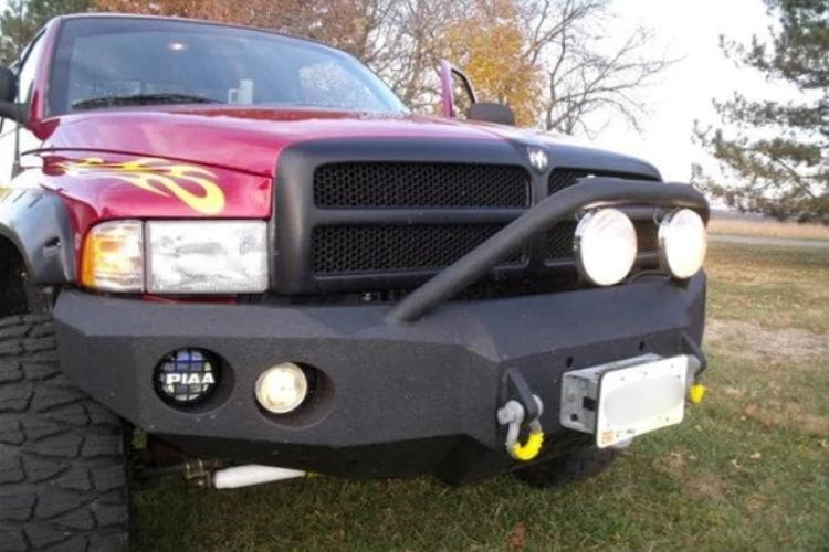 Iron Bull front bumper #14 gives your 1994-2001 Dodge Ram 1500 maximum structural defense across rocky mountain trails