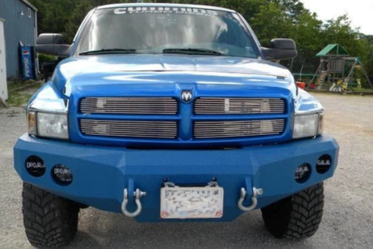 Iron Bull front bumper #14 gives your 1994-2001 Dodge Ram 1500 maximum structural defense across rocky mountain trails