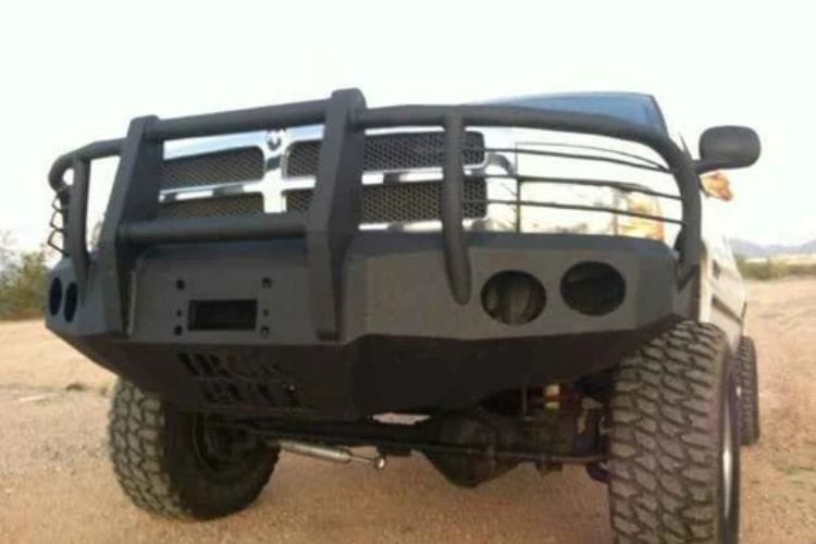 Iron Bull front bumper #14 gives your 1994-2001 Dodge Ram 1500 maximum structural defense across rocky mountain trails