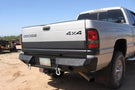 Iron Bull heavy duty rear bumpers #16 protect a 1994-2001 Dodge Ram 1500 truck with custom-built steel strength