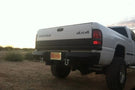 Iron Bull heavy duty rear bumpers #16 protect a 1994-2001 Dodge Ram 1500 truck with custom-built steel strength