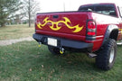 Iron Bull heavy duty rear bumpers #16 protect a 1994-2001 Dodge Ram 1500 truck with custom-built steel strength