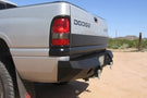 Heavy duty rear bumpers #16 made by Iron Bull enhance a 1994-2002 Dodge Ram 2500/3500 with rugged trail-ready protection