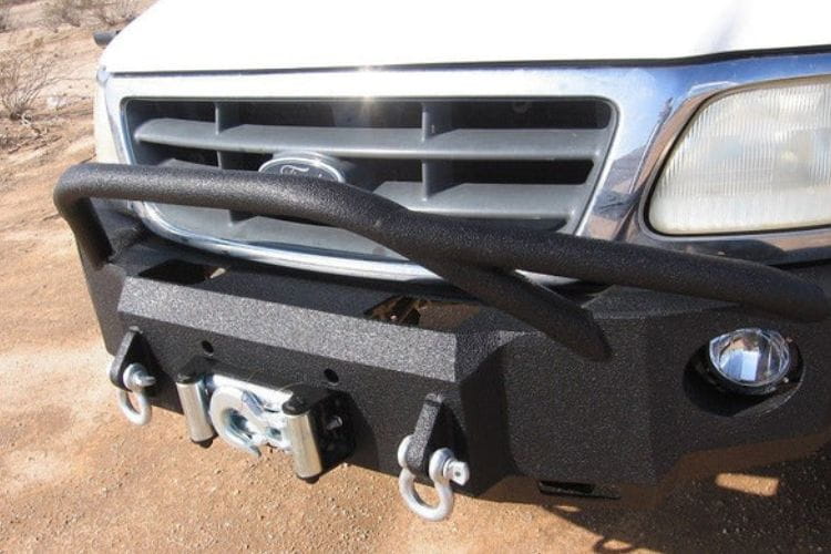 This offroad front bumper #20 from Iron Bull gives your 1997-2003 Ford F150 maximum structural defense on wild backcountry
