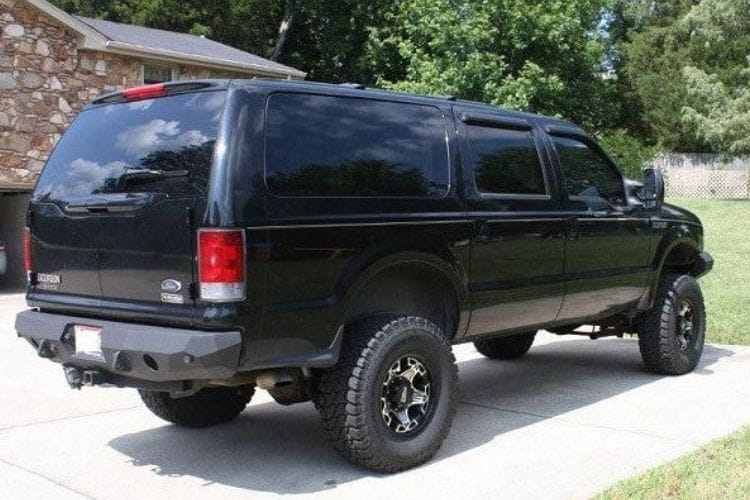 Iron Bull steel rear bumper #19 adds aggressive styling and rugged steel protection to a 2000-2005 Ford Excursion