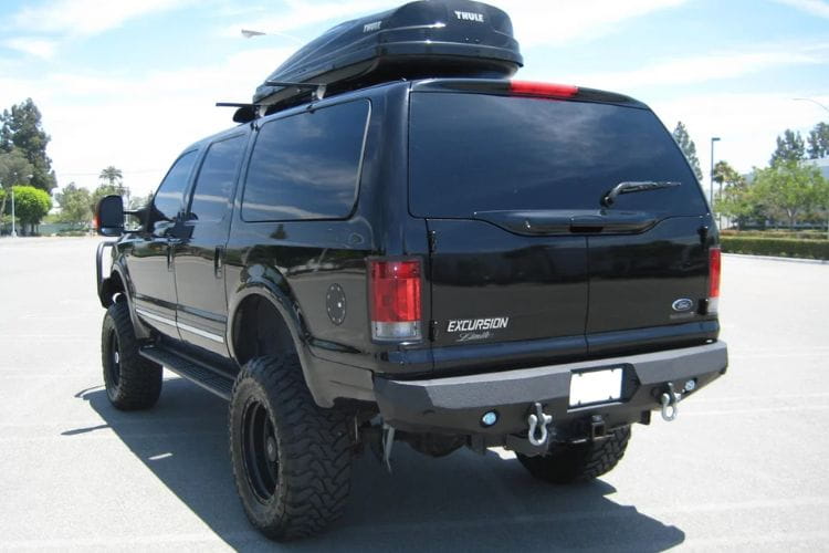 Iron Bull steel rear bumper #19 adds aggressive styling and rugged steel protection to a 2000-2005 Ford Excursion