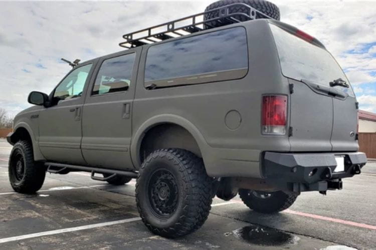 Iron Bull steel rear bumper #19 adds aggressive styling and rugged steel protection to a 2000-2005 Ford Excursion