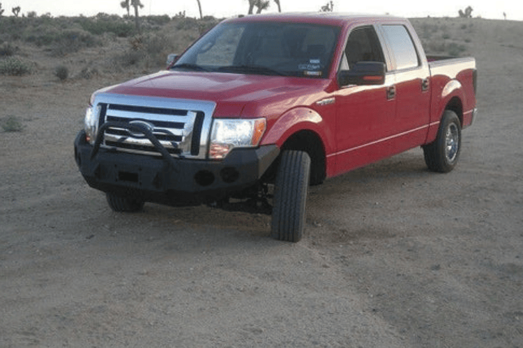 Truck front bumper #15 from Iron Bull gives a 2009-2014 Ford F150 an imposing off-road stance on rough terrain