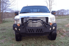 Truck front bumper #15 from Iron Bull gives a 2009-2014 Ford F150 an imposing off-road stance on rough terrain