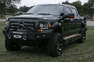 Truck front bumper #15 from Iron Bull gives a 2009-2014 Ford F150 an imposing off-road stance on rough terrain