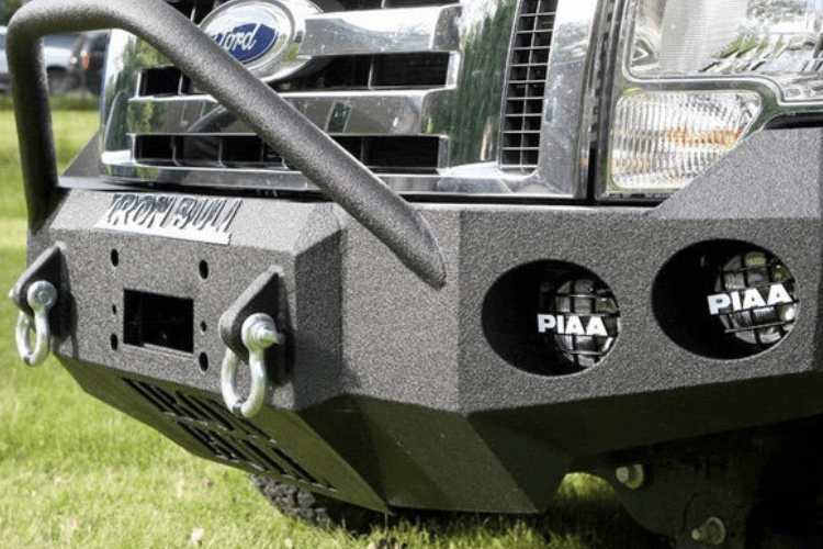 Truck front bumper #15 from Iron Bull gives a 2009-2014 Ford F150 an imposing off-road stance on rough terrain