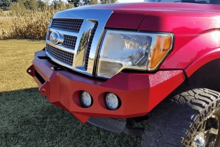 Truck front bumper #15 from Iron Bull gives a 2009-2014 Ford F150 an imposing off-road stance on rough terrain