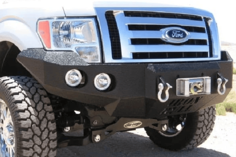 Truck front bumper #15 from Iron Bull gives a 2009-2014 Ford F150 an imposing off-road stance on rough terrain