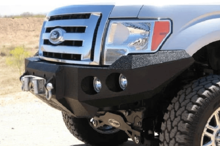 Truck front bumper #15 from Iron Bull gives a 2009-2014 Ford F150 an imposing off-road stance on rough terrain