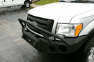 Truck front bumper #15 from Iron Bull gives a 2009-2014 Ford F150 an imposing off-road stance on rough terrain