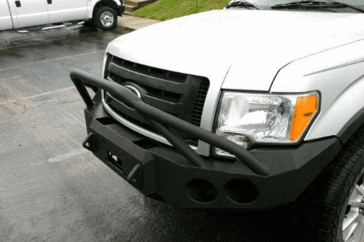 Truck front bumper #15 from Iron Bull gives a 2009-2014 Ford F150 an imposing off-road stance on rough terrain