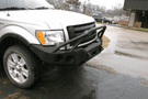 Truck front bumper #15 from Iron Bull gives a 2009-2014 Ford F150 an imposing off-road stance on rough terrain