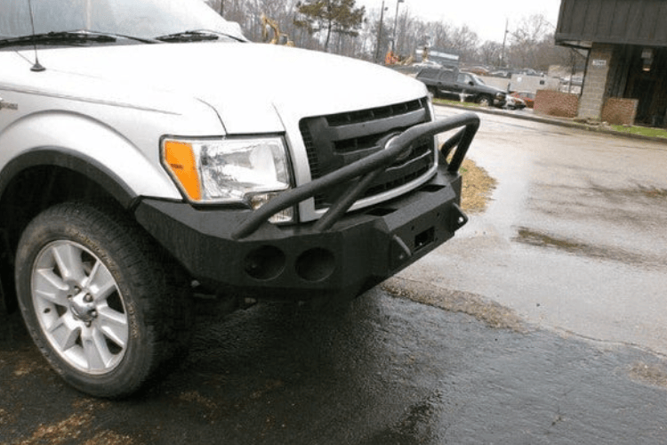 Truck front bumper #15 from Iron Bull gives a 2009-2014 Ford F150 an imposing off-road stance on rough terrain