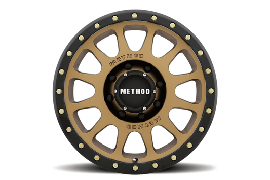 Method Race Wheels MR30578587900 – Best off road wheels for 1999-2025 Ford F250/F350 Super Duty, with a stylish black and bronze wheels finish for top-tier durability