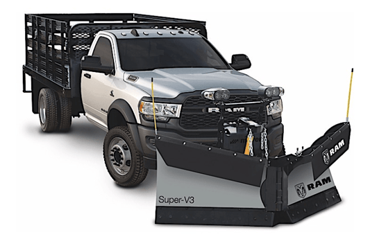 Meyer 53750 Super-V3 9ft 6in commercial snow plow designed for trucks, a durable snow plow attachment and one of the best snowplows for pickup trucks
