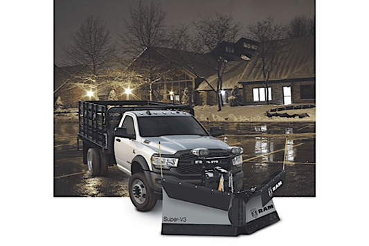 Meyer 53750 Super-V3 9ft 6in commercial snow plow designed for trucks, a durable snow plow attachment and one of the best snowplows for pickup trucks
