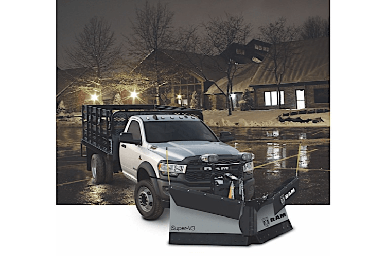 Meyer 53750 Super-V3 9ft 6in commercial snow plow designed for trucks, a durable snow plow attachment and one of the best snowplows for pickup trucks