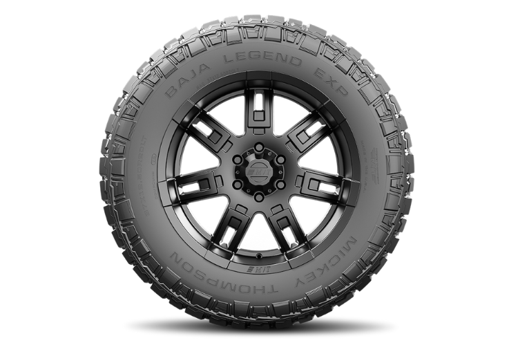 Mickey Thompson 247535 275/65R18 hybrid all-terrain tires for 1999-2004 Ford F250 Super Duty, among the best off-road tires for durability