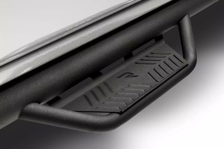N-Fab Podium Steps nerf bars HPF1585CC-TX for 2022-2026 Ford F150 Lightning textured black cab length nfab nerf bars