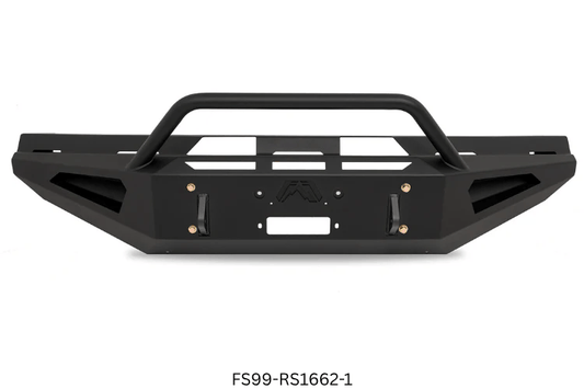 Night Raider Kit installed on a 2004 Ford F250 Super Duty built for the dark trails featuring Fab Fours front and rear bumpers and Rigid lights