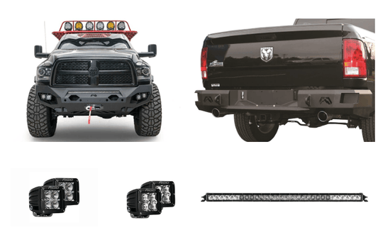 Durable 2018 Dodge Ram 2500 off-road build with Fab Fours protection and Rigid LED lighting